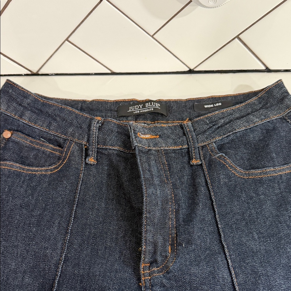 Judy Blue Dark Indigo Wide Leg Jeans